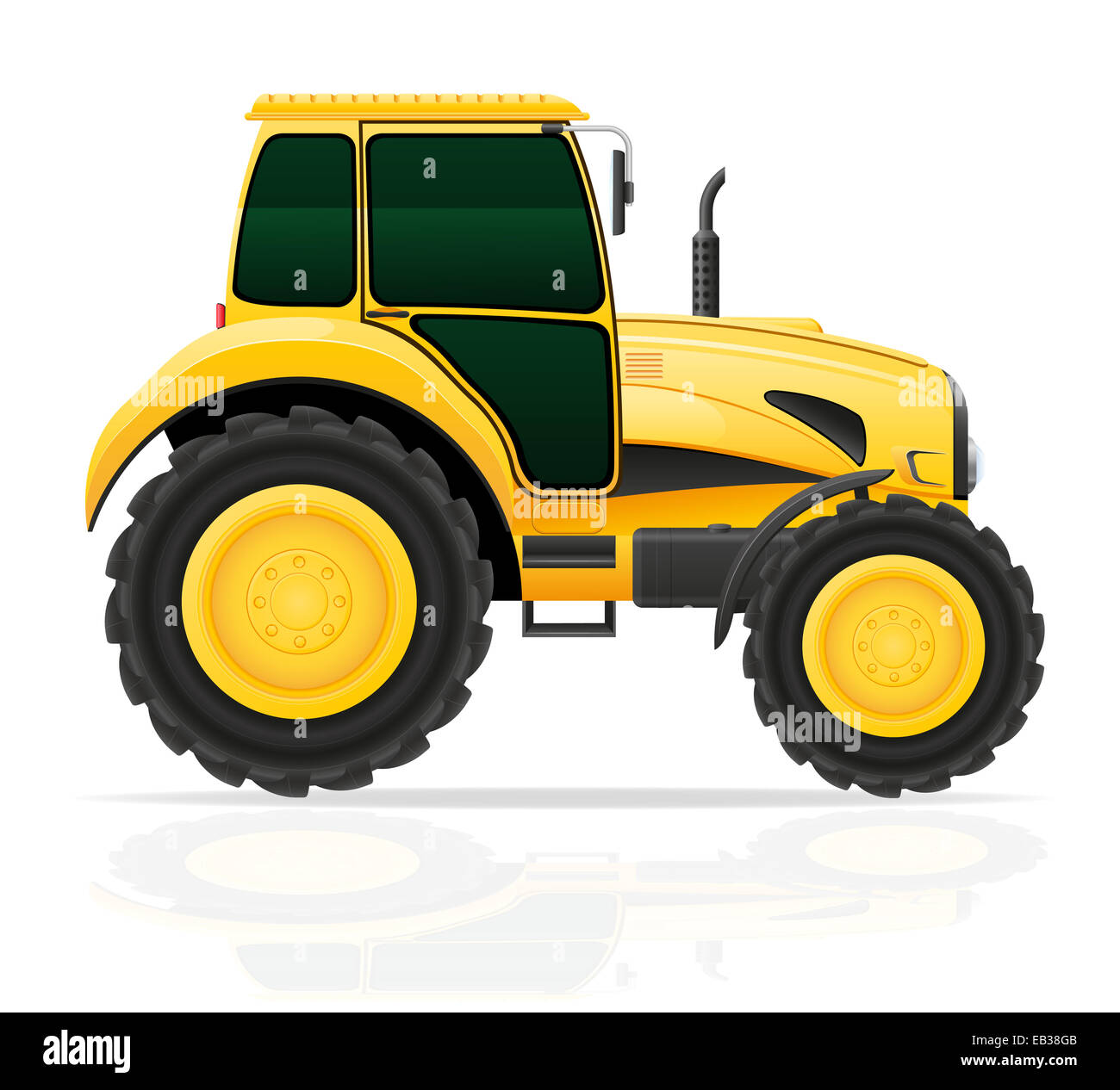 yellow tractor illustration isolated on white background Stock Photo Alamy