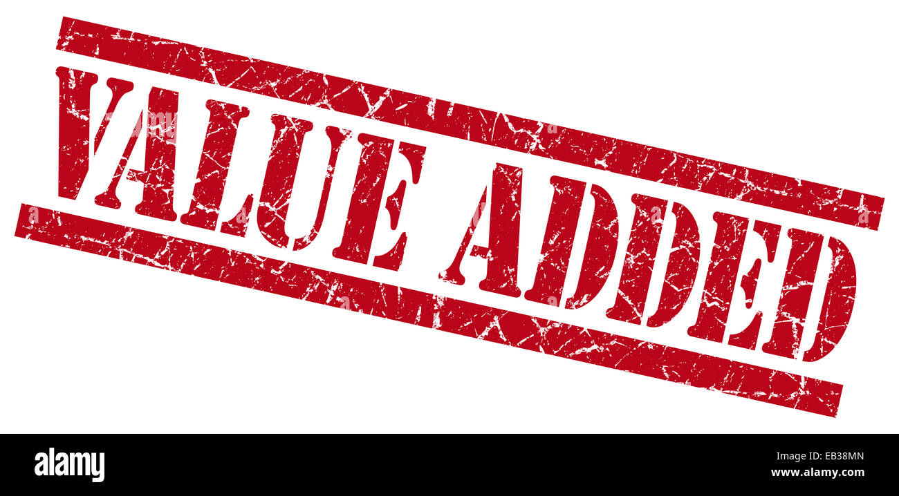 value added red square grunge textured isolated stamp Stock Photo - Alamy