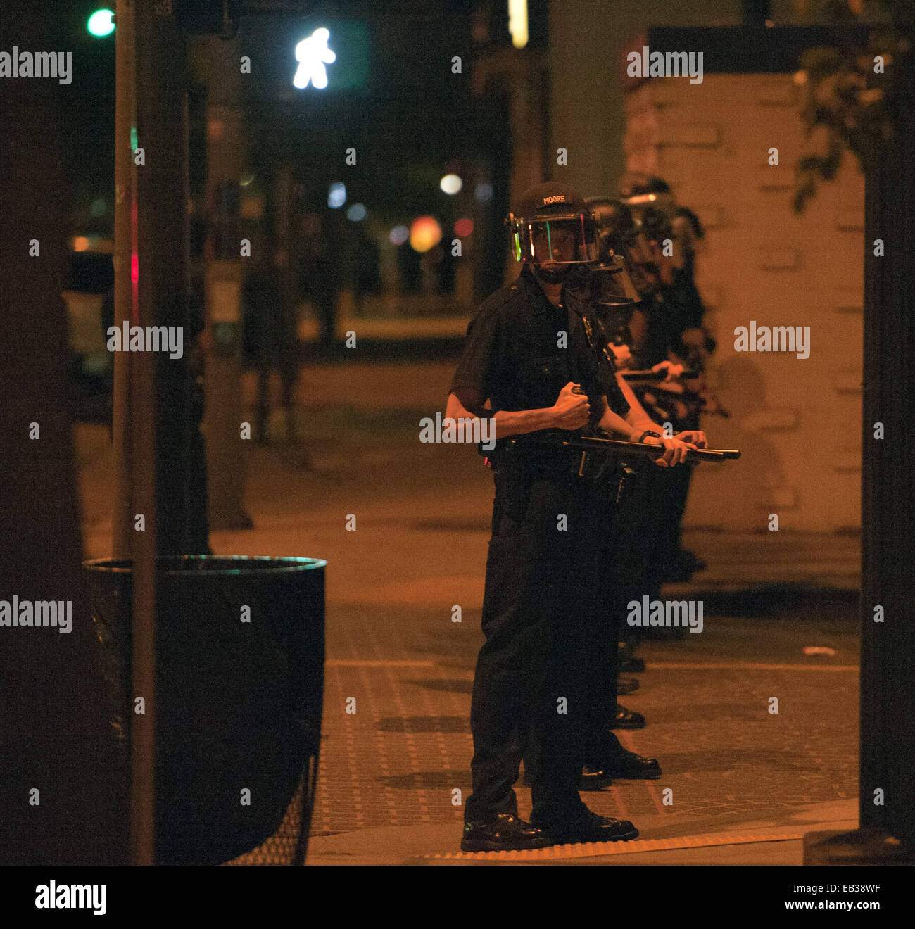 Los Angeles, California, USA. 25th Nov, 2014. A line of LAPD form a ...