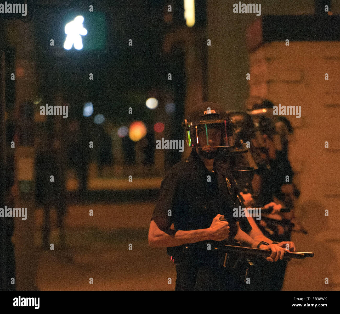 Los Angeles, California, USA. 25th Nov, 2014. A line of LAPD form a ...