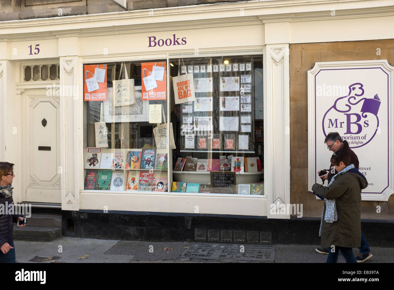 Mr B's Emporium of Reading Delights - an Independent Bookshop or Bookstore in John Street Bath Stock Photo