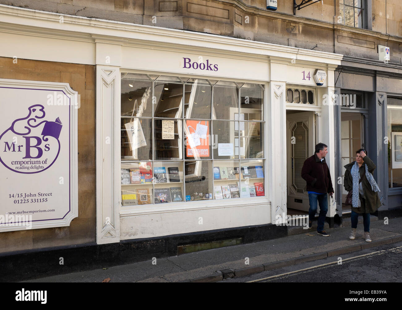 Mr B's Emporium Of Reading Delights - an Independent Bookshop or Bookstore in John Street Bath Stock Photo