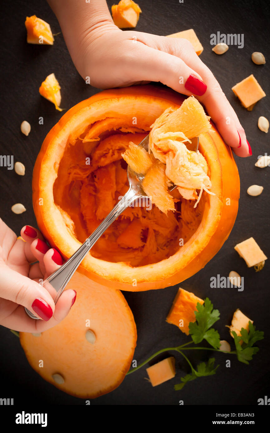 Pumpkin Carving Stock Photo