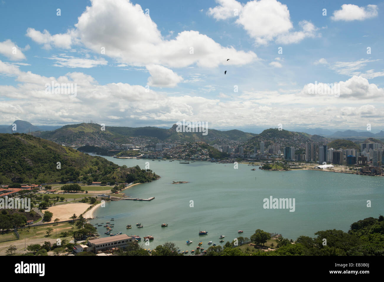 Aerial view of Vitoria harbor, Santo, Brazil Stock Photo
