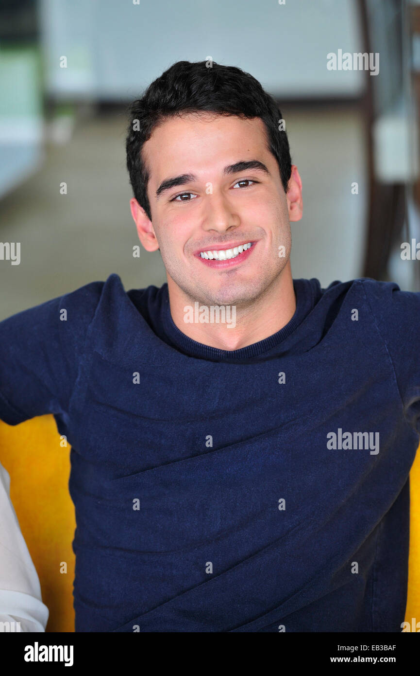 Hispanic man smiling Stock Photo