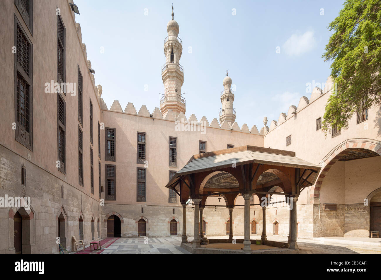 view of courtyard, khanqah of Shaykhu, Cairo, Egypt Stock Photo