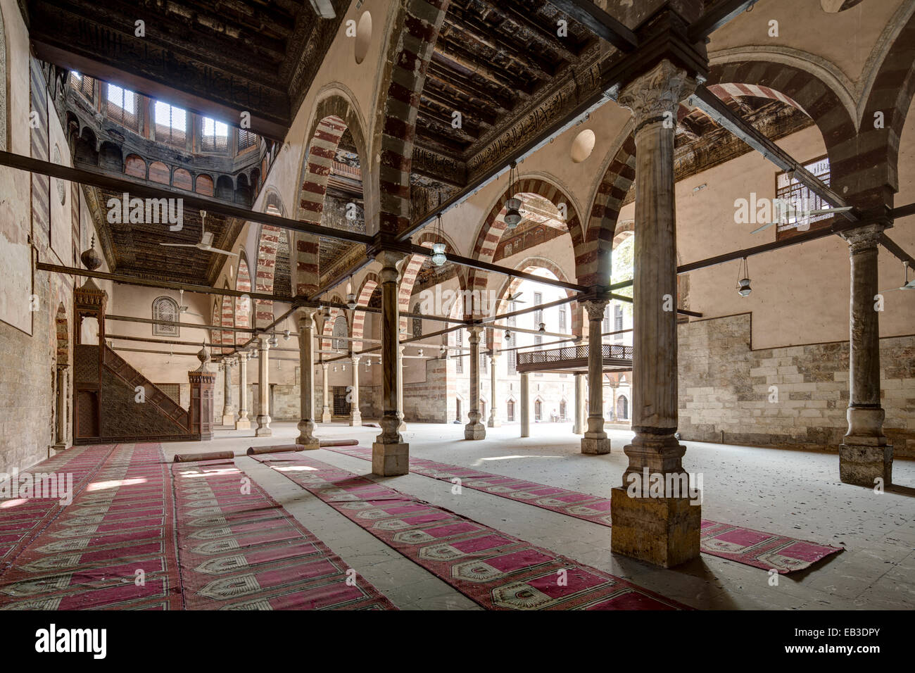 view of prayer hall, KHanqah of Shaykhu, Cairo, Egypt Stock Photo