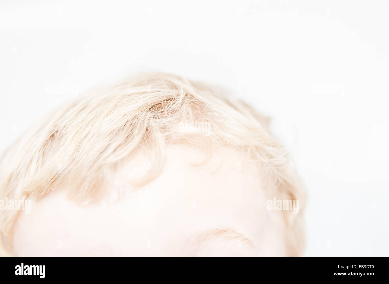 Close-up portrait of a boy's forehead Stock Photo