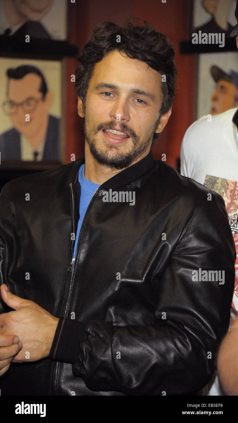 James Franco at Sardi's restaurant for the hanging of his portrait
