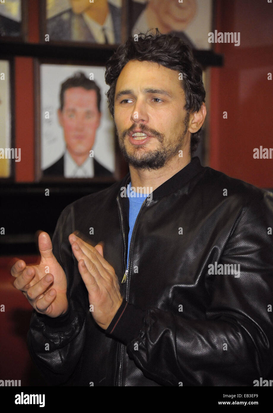James Franco at Sardi's restaurant for the hanging of his portrait