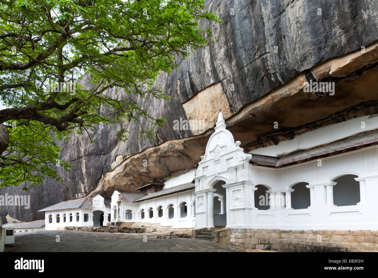 Dambulla cave temple, the largest and best-preserved cave temple complex in Sri Lanka Stock Photo