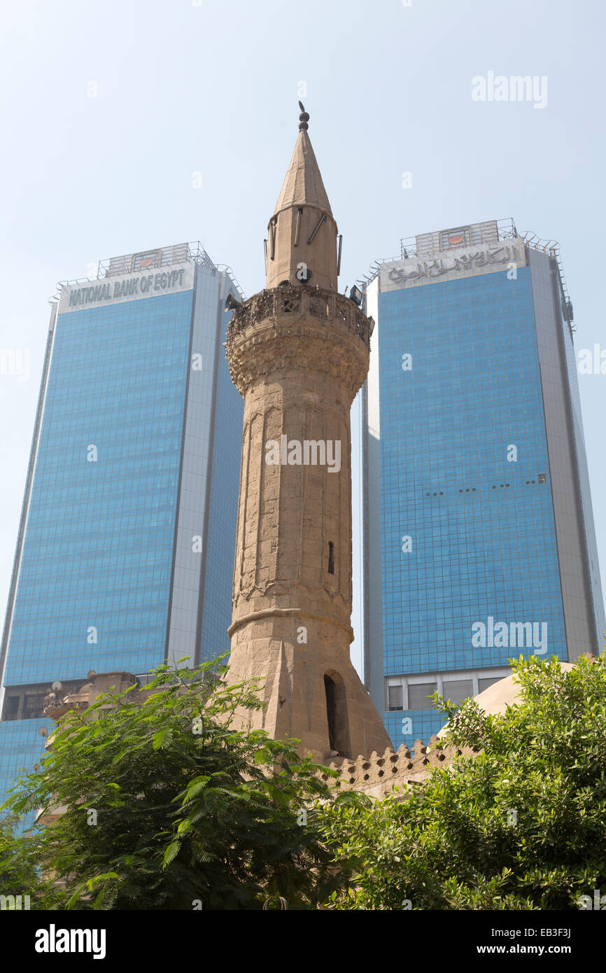 minaret, Sinan Pasha mosque, Bulaq, Cairo, Egypt Stock Photo