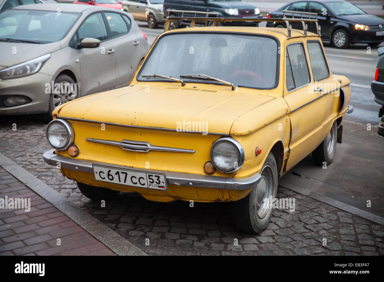 Saint-Petersburg, Russia - November 15, 2014: old yellow soviet