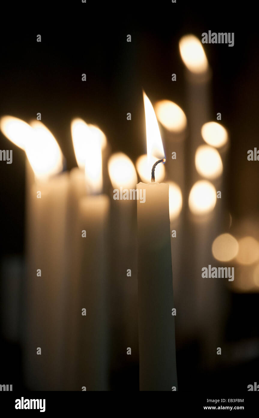 Candles inside a Cathedral Stock Photo Alamy