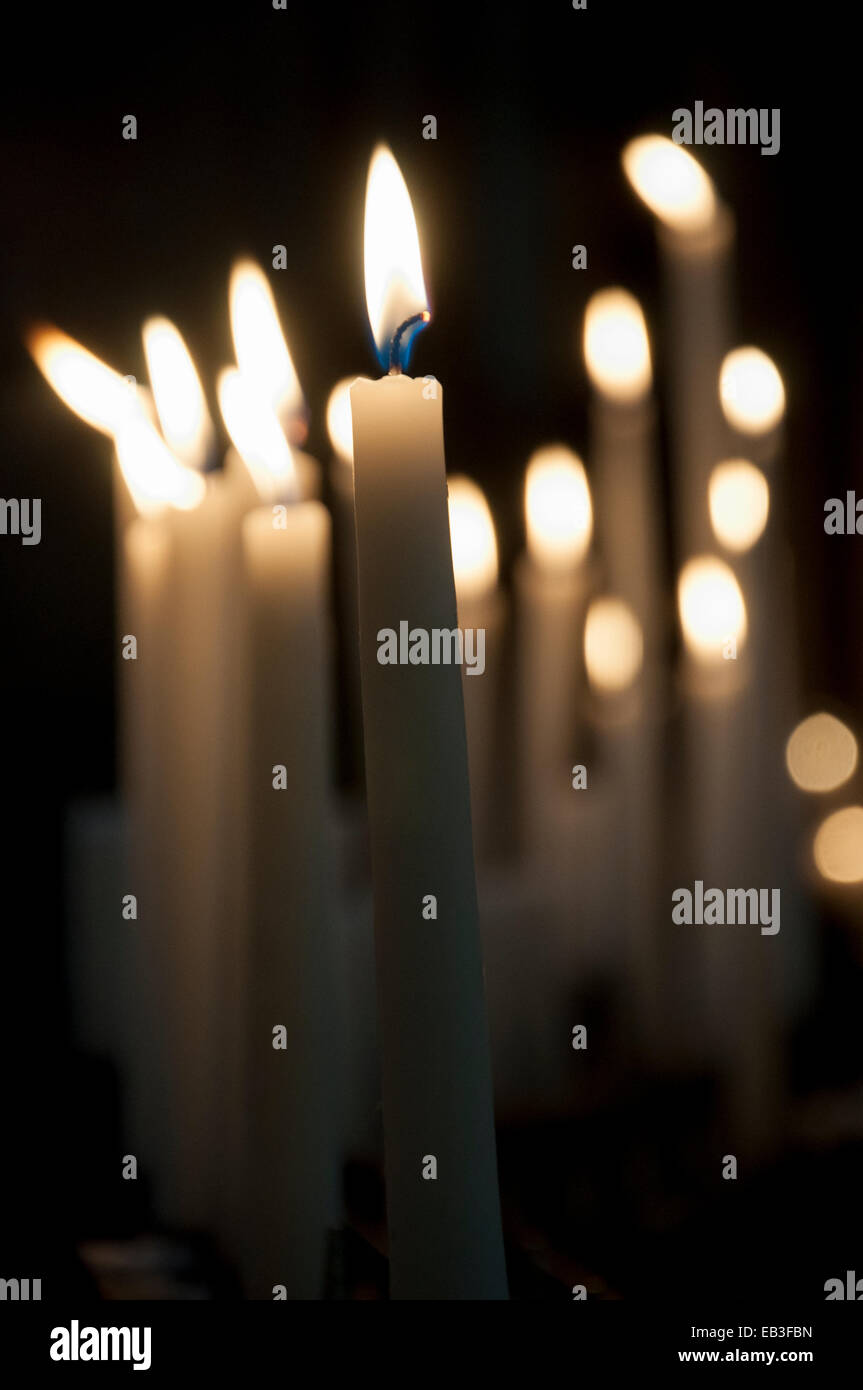 Candles inside a Cathedral Stock Photo Alamy