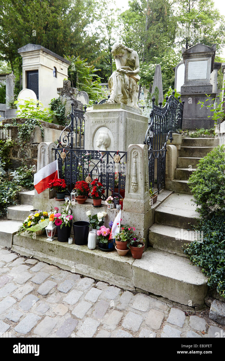 Chopin’s grave in Paris Stock Photo