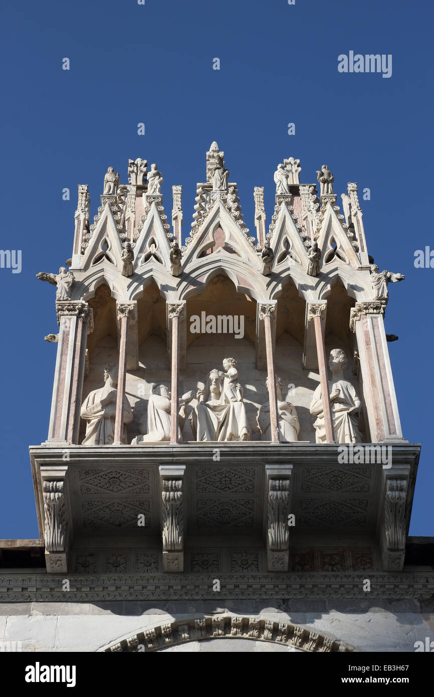 Pisa the Camposanto statues at the burial ground entrance.the Cemetery