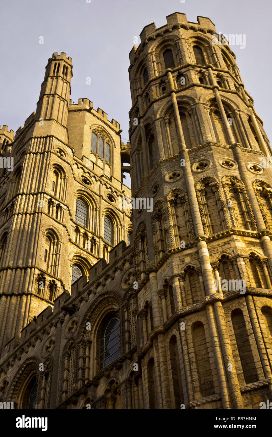 Ely Cathedral west tower Stock Photo - Alamy