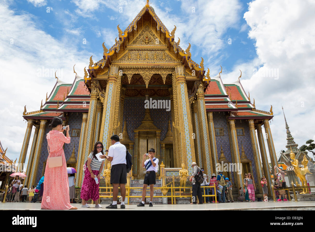 Wat Phra Kaew compound, Grand Palace, Bangkok, Thailand Stock Photo