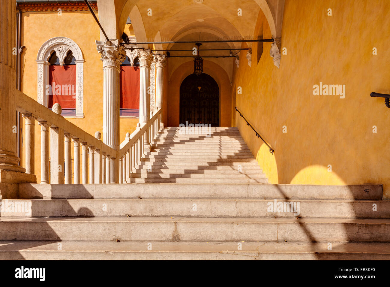 The Staircase of Honour, Palazzo Municipale, Ferrara. Stock Photo