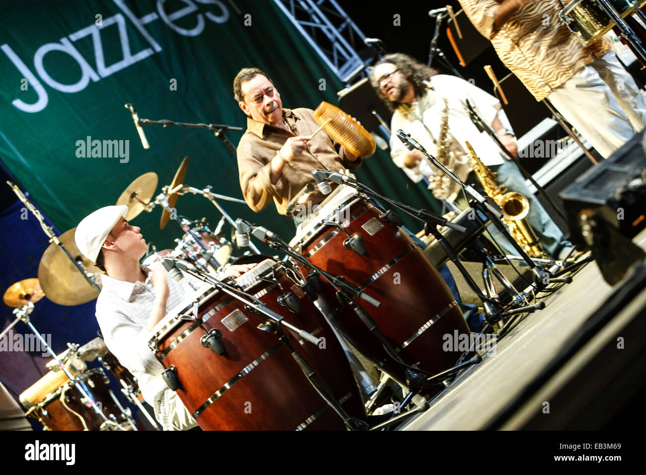 Musicians performing at Heineken Jazz Festival, San Juan, Puerto Rico Stock Photo