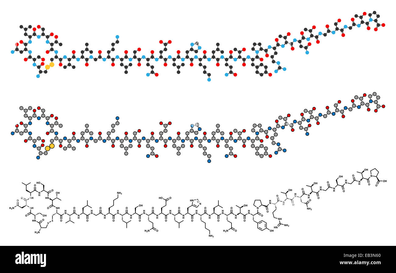 Salmon calcitonin peptide hormone drug molecule. Used in treatment of