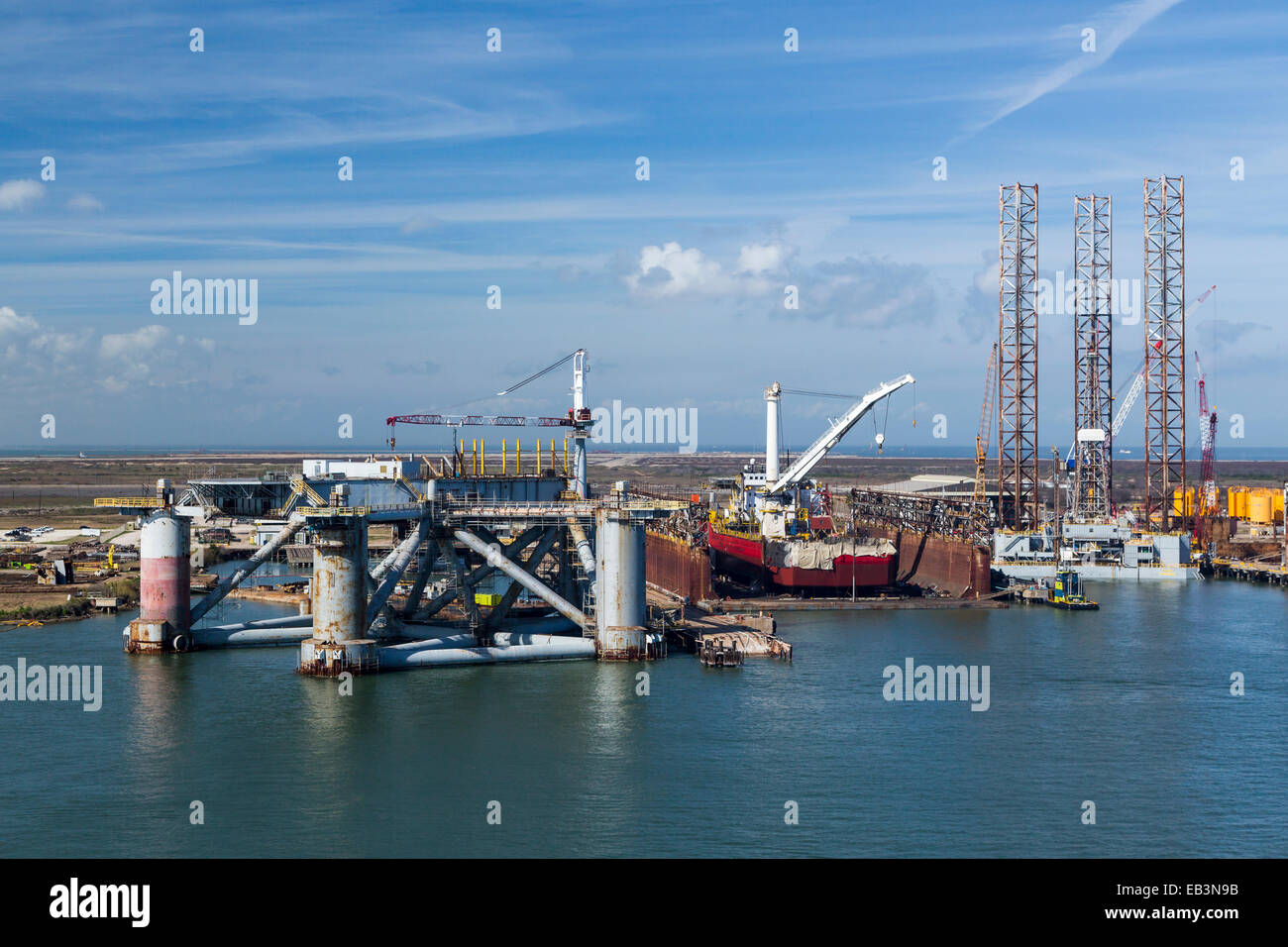 The industrial Port of Galveston, Texas, USA. Stock Photo