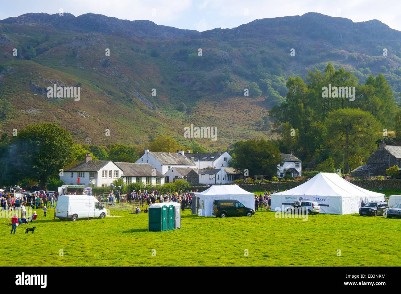 Marquees Borrowdale Shepherds’ Meet. Rosthwaite Borrowdale Cumbria England UK. Stock Photo