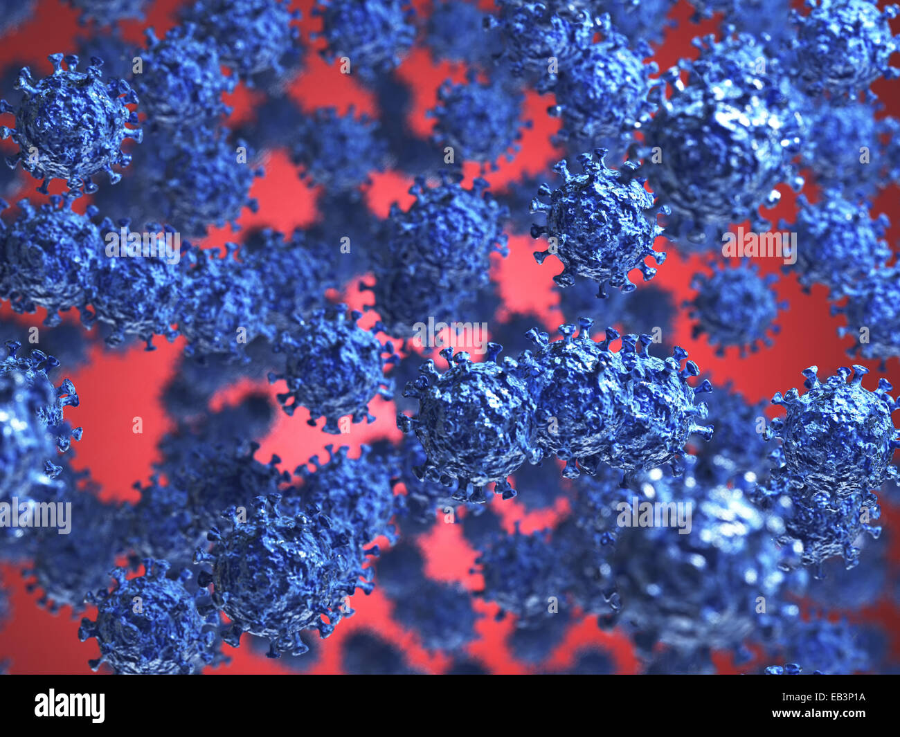 3d render of virus concept background. Cell bacteria Stock Photo