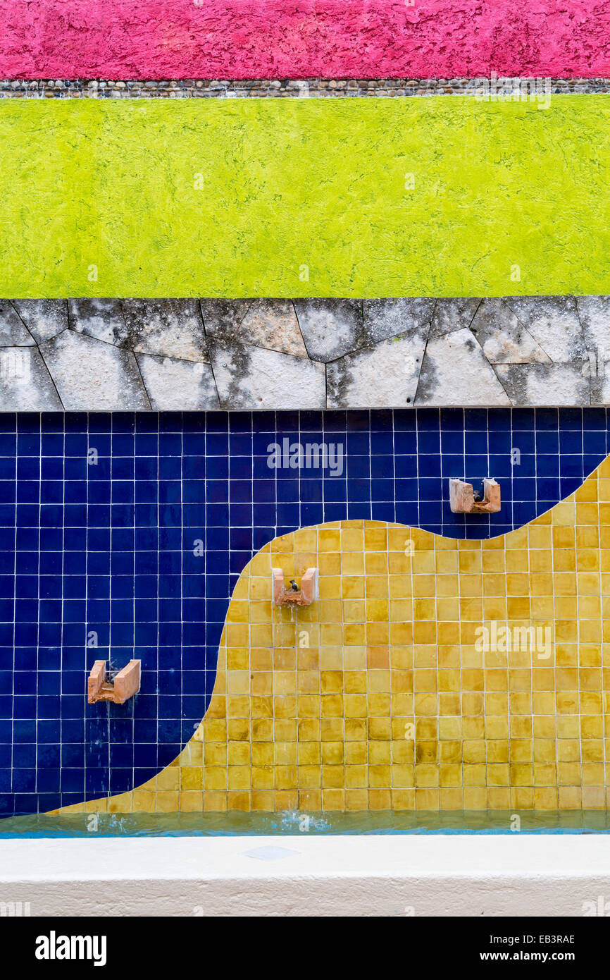 An Outdoor Decorative Water Fountain At The Cruise Ship Terminal