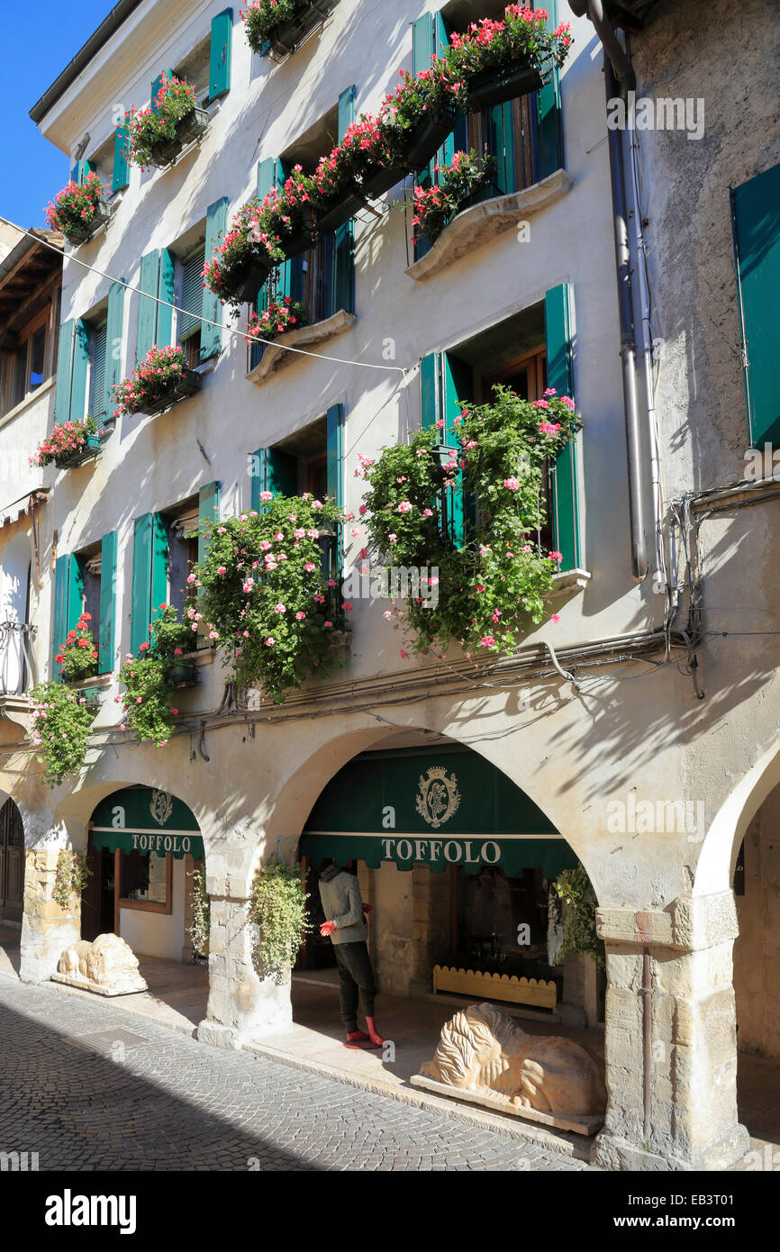Toffolo mens clothing store, Via Browning Street, Asolo, Italy, Veneto. Stock Photo