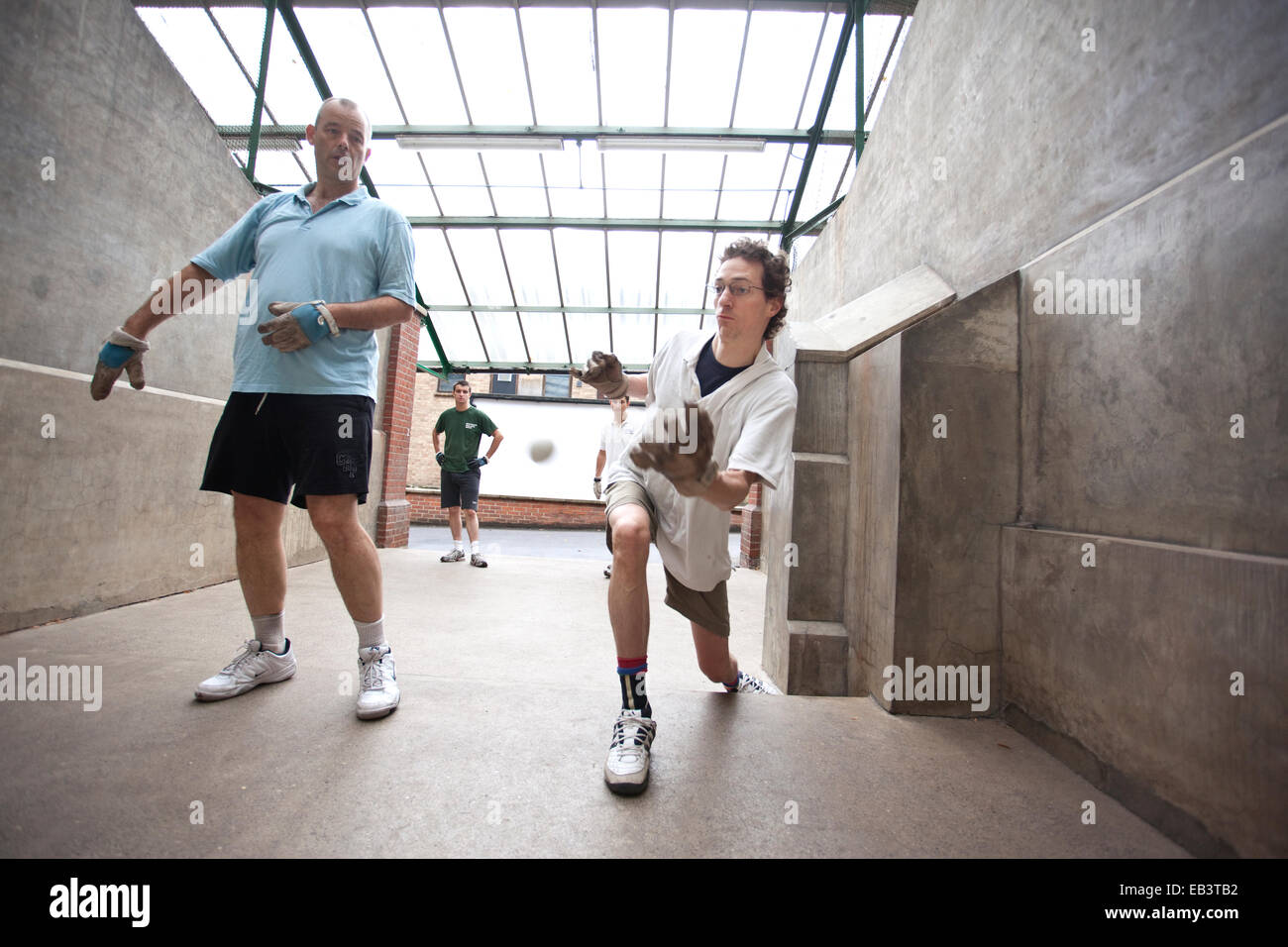 Eton Fives, handball game for two teams of two glovewearing players