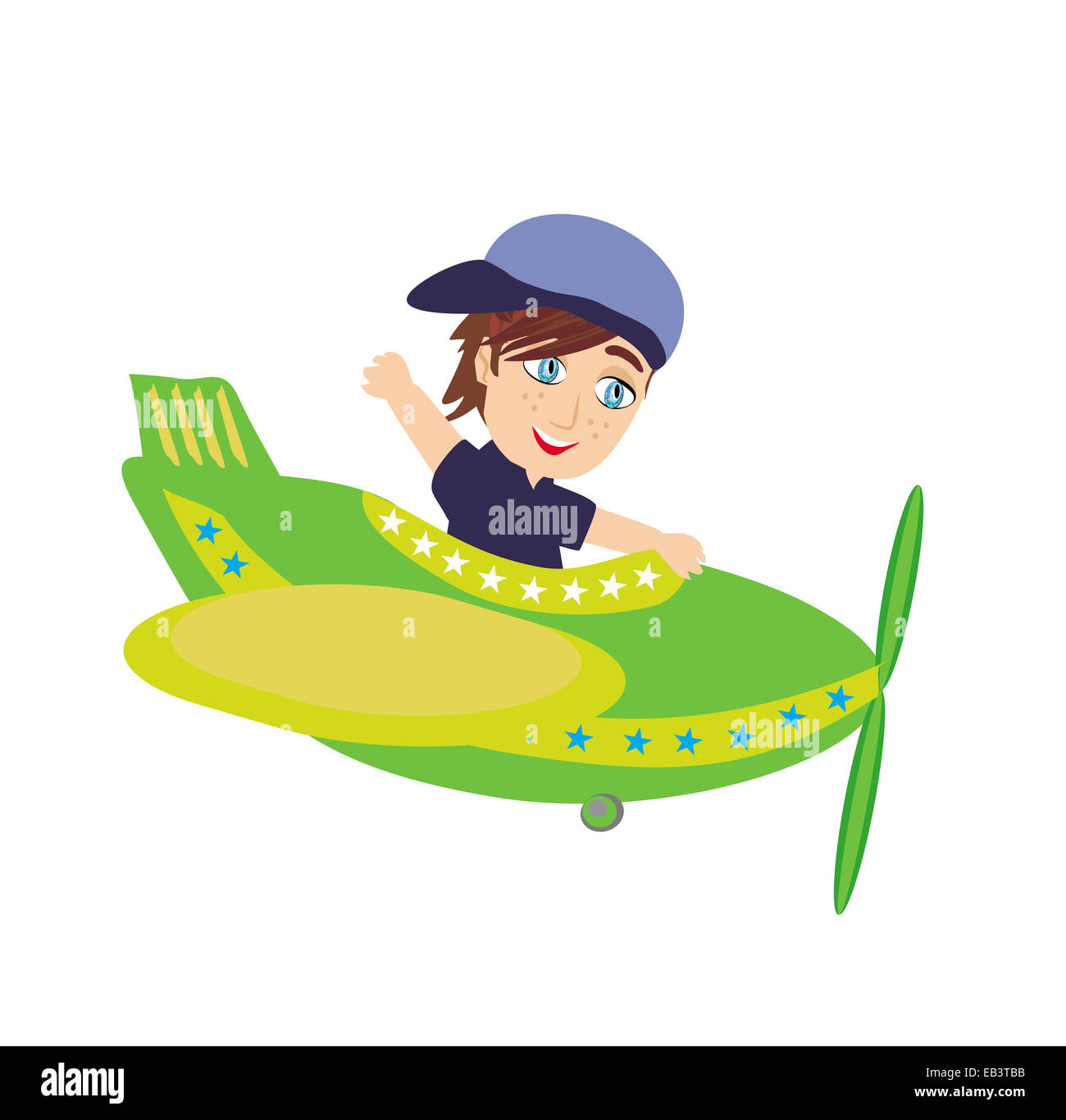 Little Boy Operating a Plane Stock Photo - Alamy