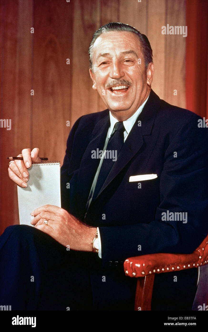 Movie producer and cultural icon Walt Disney in a studio portrait in 1966. Stock Photo