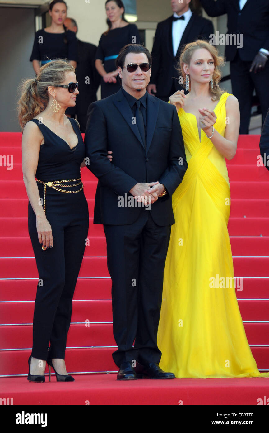 The 67th Annual Cannes Film Festival - 'Clouds Of Sils Maria' - Premiere  Featuring: Uma Thurman,John Travolta,Kelly Preston Where: Cannes, France When: 23 May 2014 Stock Photo