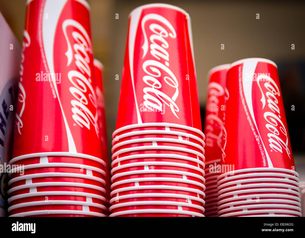 Stack of CocaCola Fizzy Drink Paper Cups Stock Photo Alamy