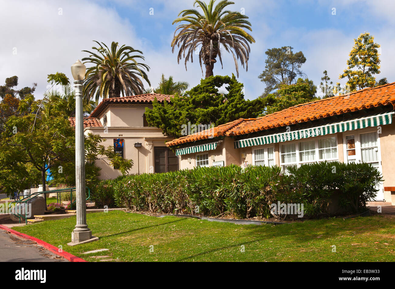 Balboa Park gardens and nations home exhibits San Diego Californ Stock Photo