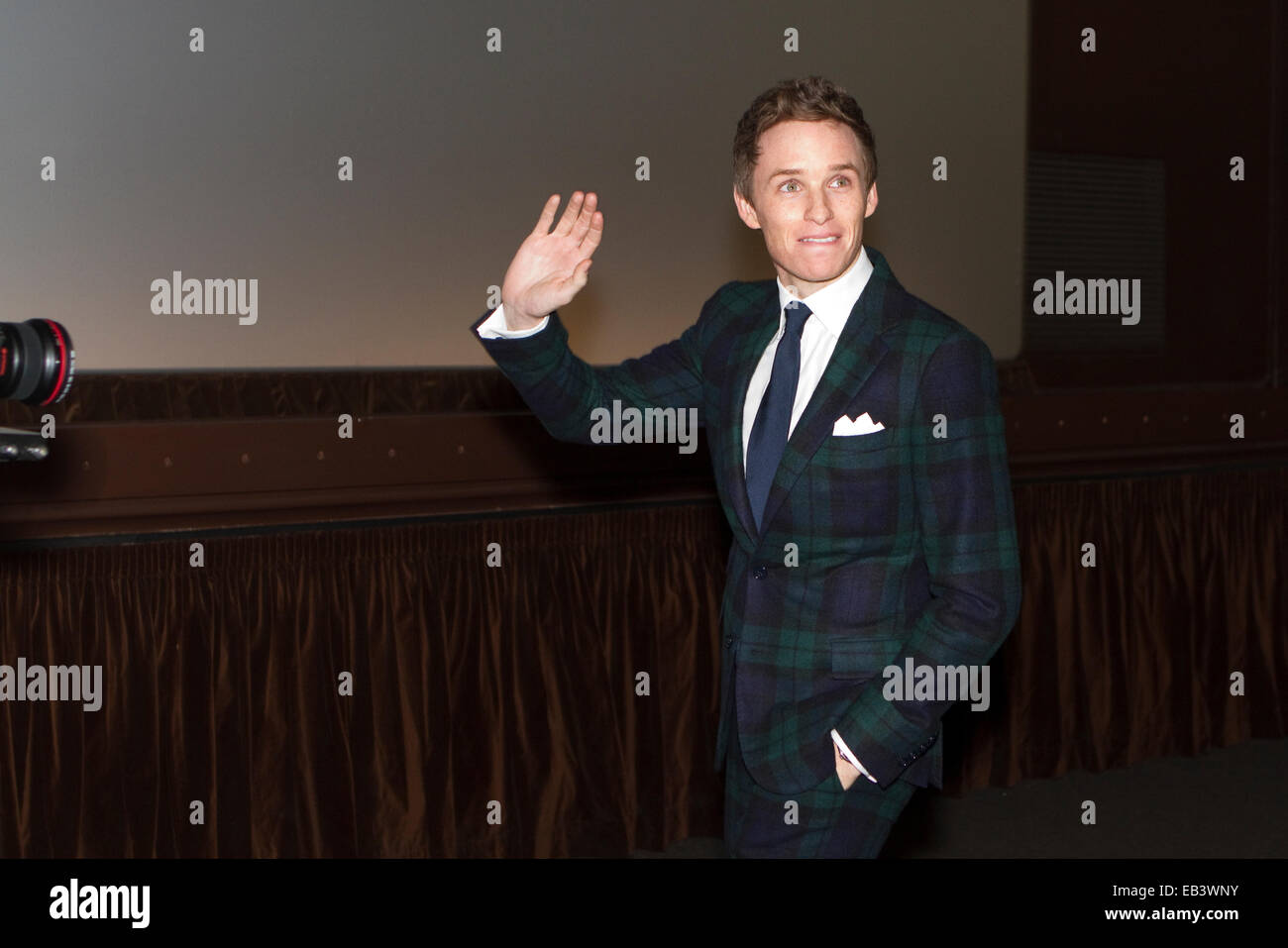 Torino, Italy, 25th November 2014. English actor Eddie Redmayne receives an award during Torino Film Festival for his performance in the movie 'The Theory of Everything'. Stock Photo