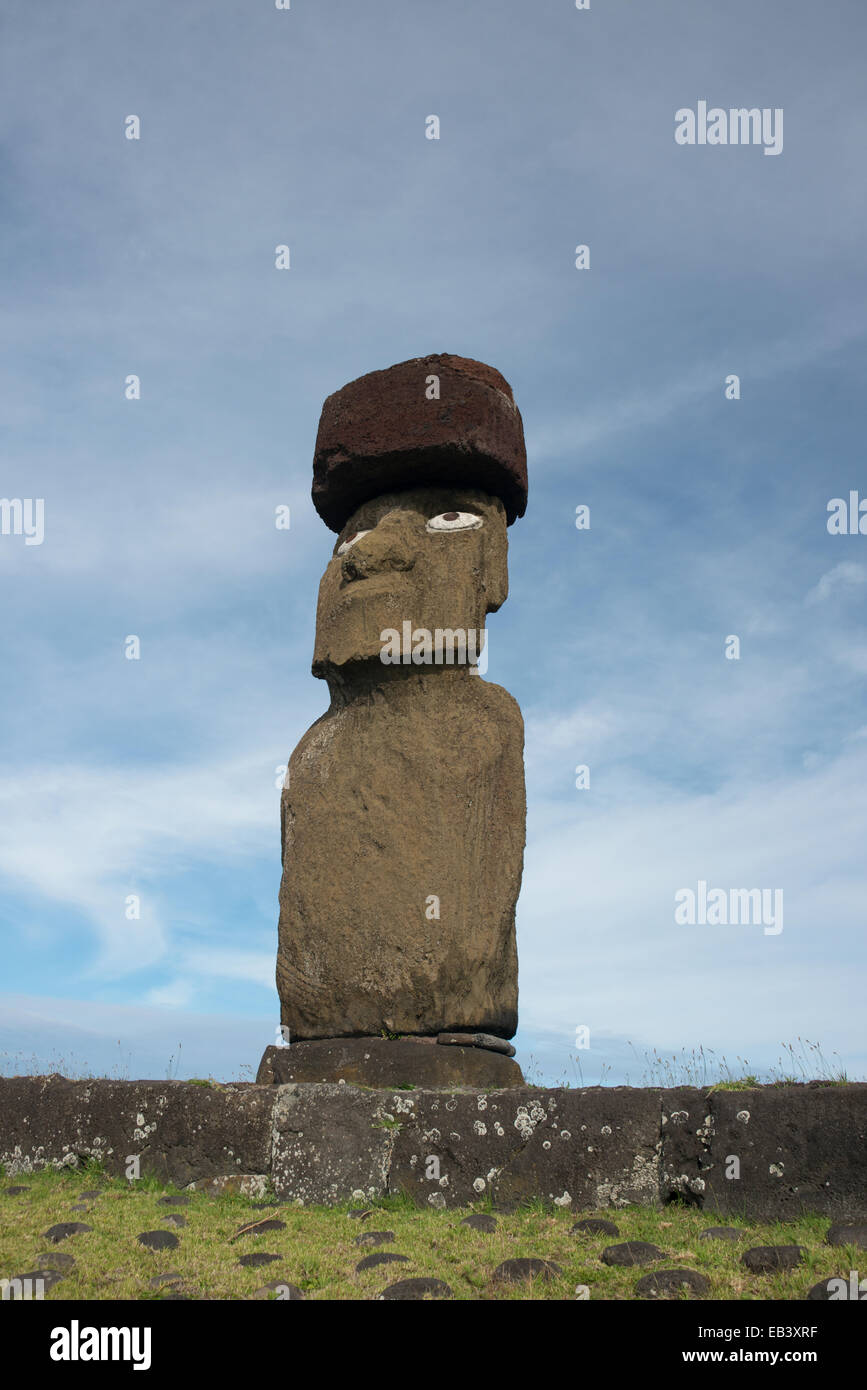 Chile, Easter Island (Rapa Nui), Hanga Roa. Ahu Tahai, historic site ...