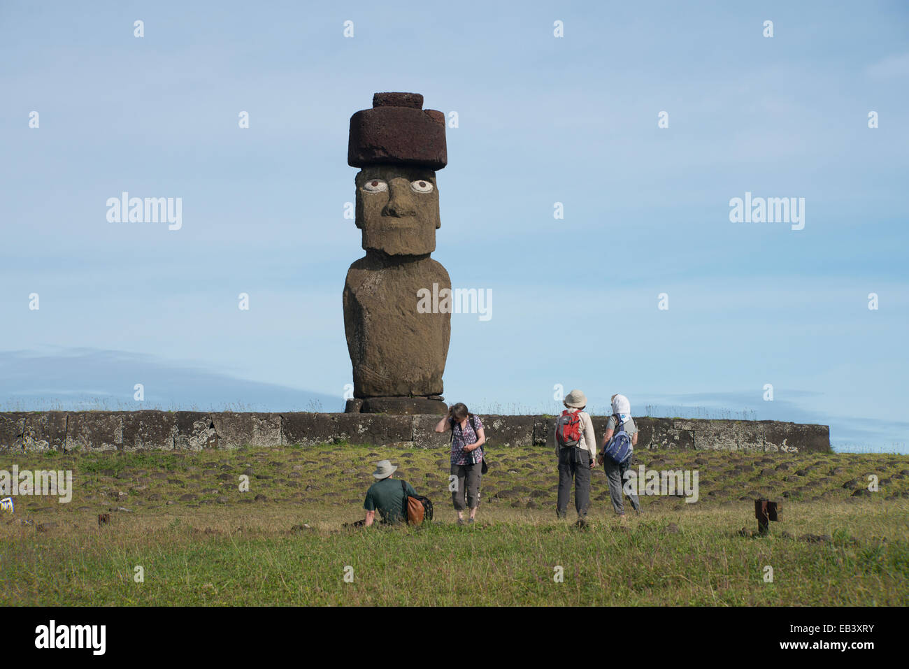 Chile, Easter Island (Rapa Nui), Hanga Roa. Ahu Tahai, historic site