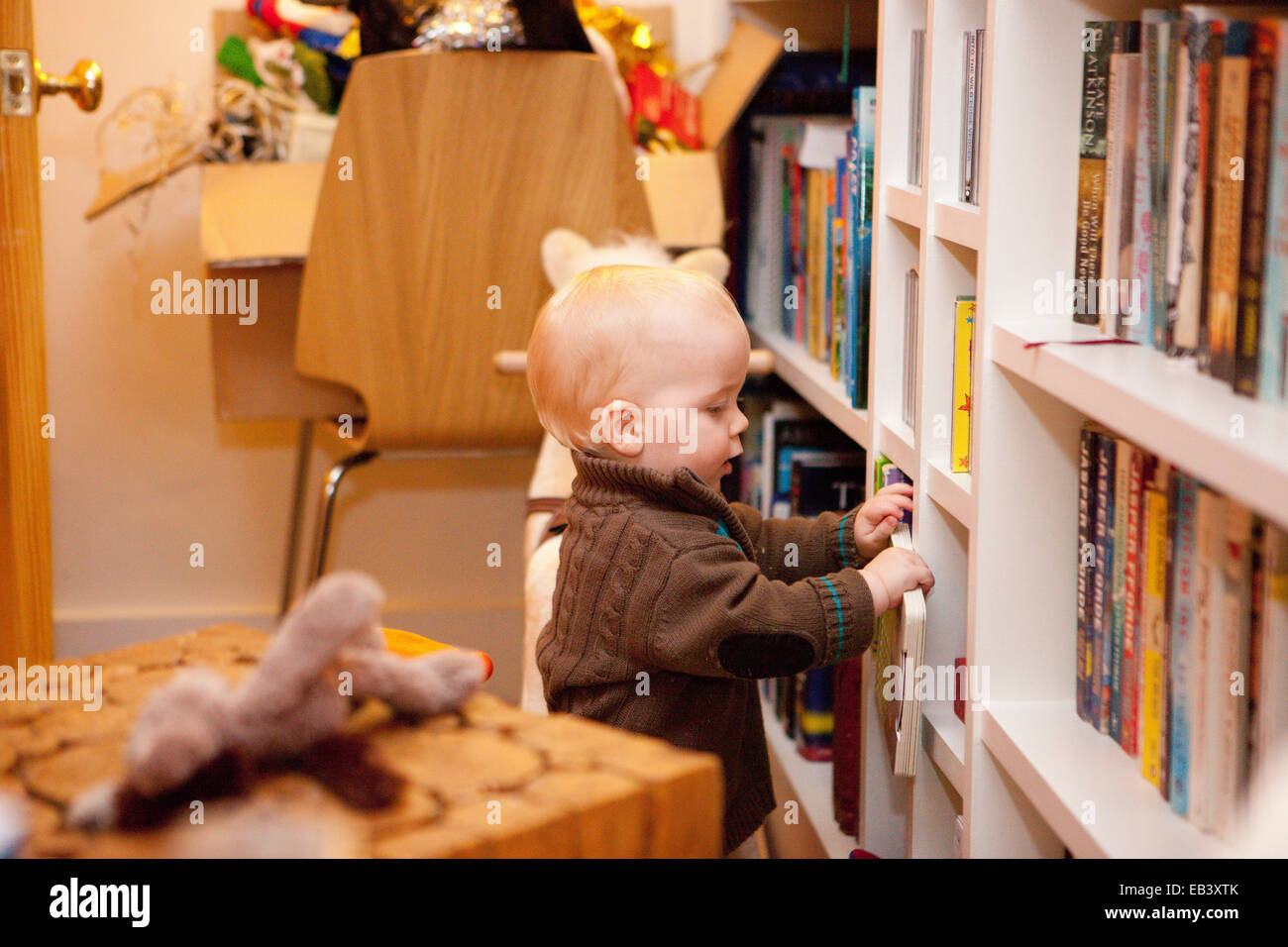 Boy books shelves hires stock photography and images Alamy