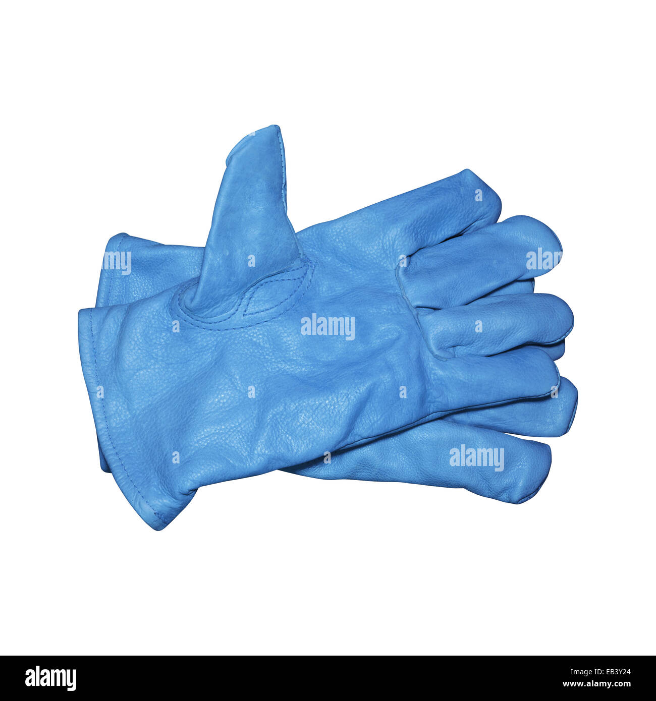 Blue protective gloves isolated on white with clipping path Stock Photo