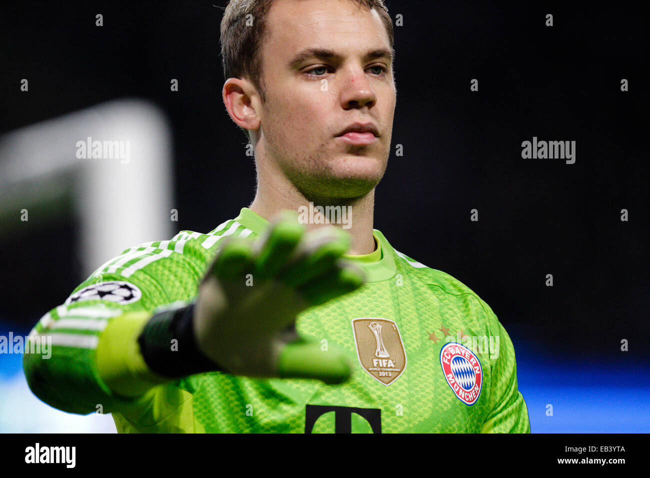 Manchester, UK. 25th Nov, 2014. Champions League Group Stage. Manchester City versus Bayern Munich. Bayern Munich's goalkeeper Manuel Neuer during the match Credit:  Action Plus Sports/Alamy Live News Stock Photo