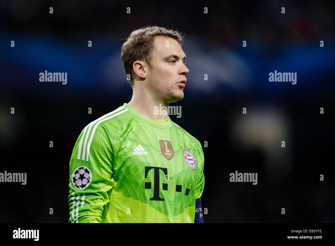 Manchester, UK. 25th Nov, 2014. Champions League Group Stage. Manchester City versus Bayern Munich. Bayern Munich's goalkeeper Manuel Neuer during the match Credit:  Action Plus Sports/Alamy Live News Stock Photo