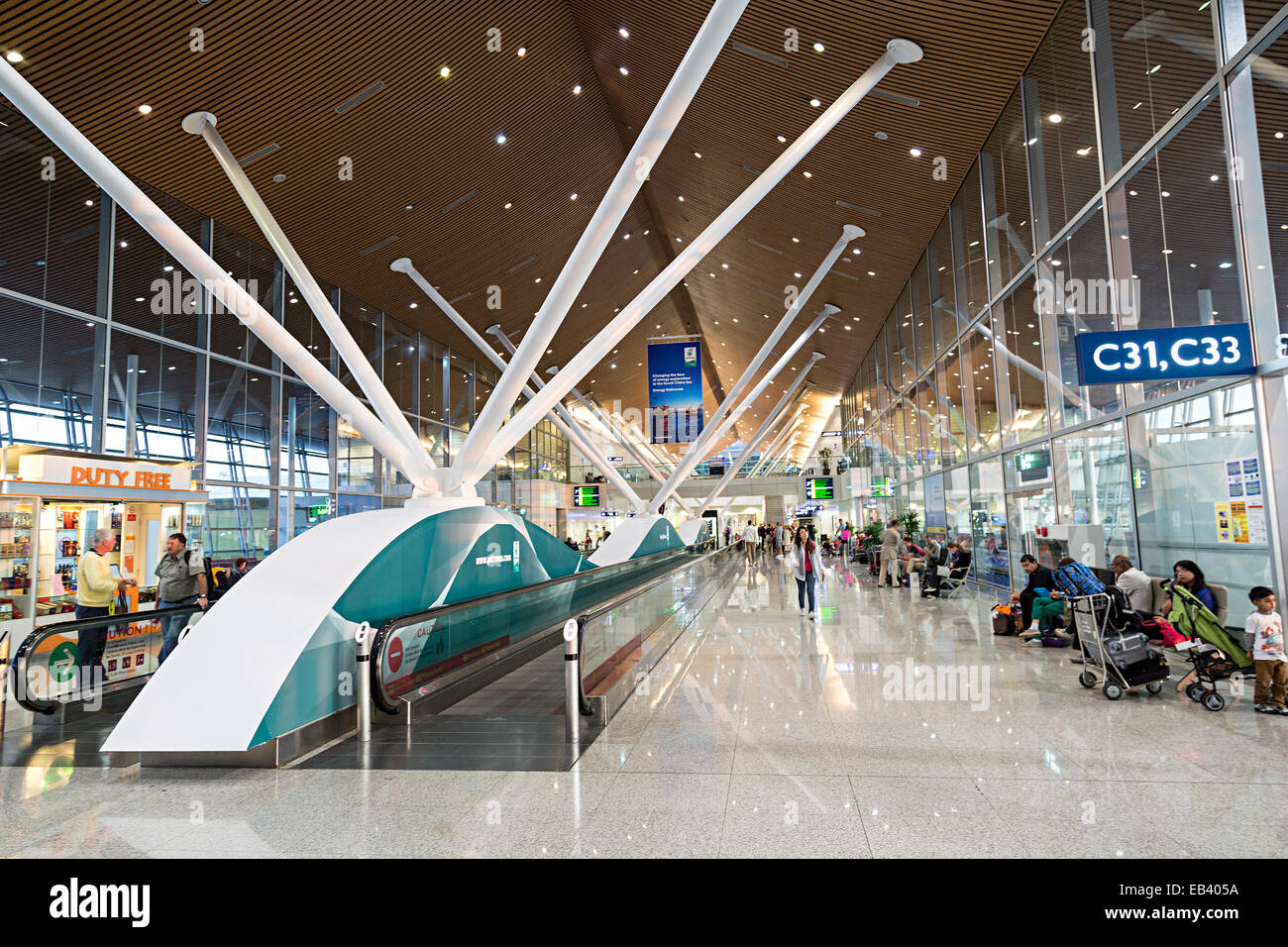 Conveyor belt walkways in airport, Kuala Lumpur, Malaysia Stock Photo