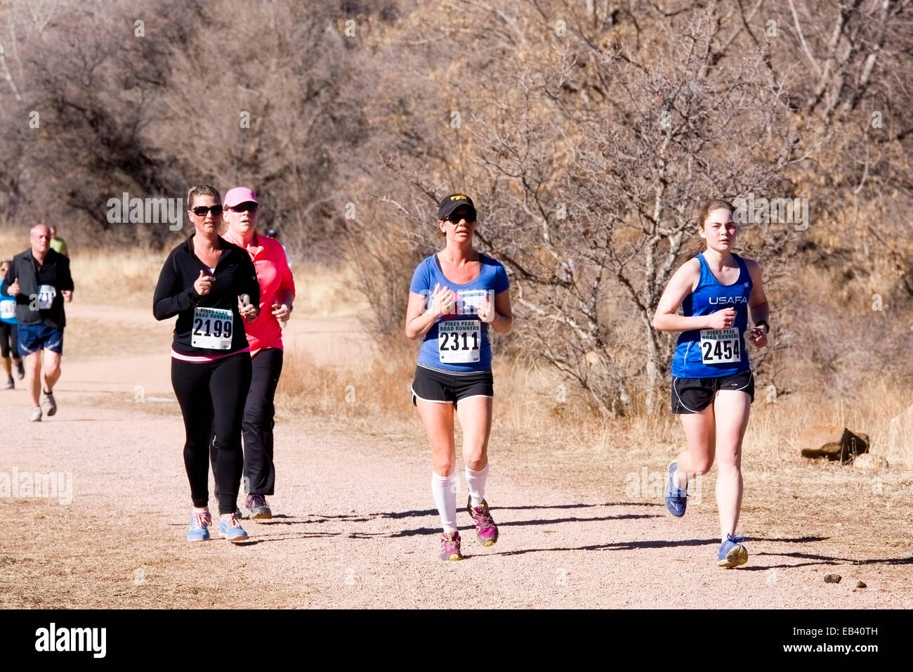 Trail race in the Rocky Mountains near Colorado Springs Stock Photo