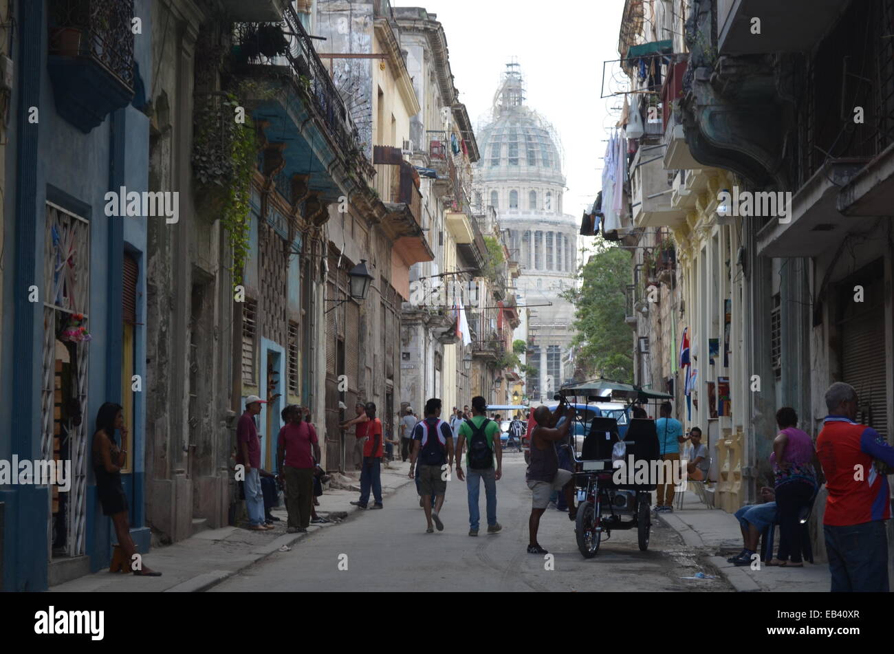The streets of the Centro Habana / Habana Vieja districts of Havana, Cuba Stock Photo