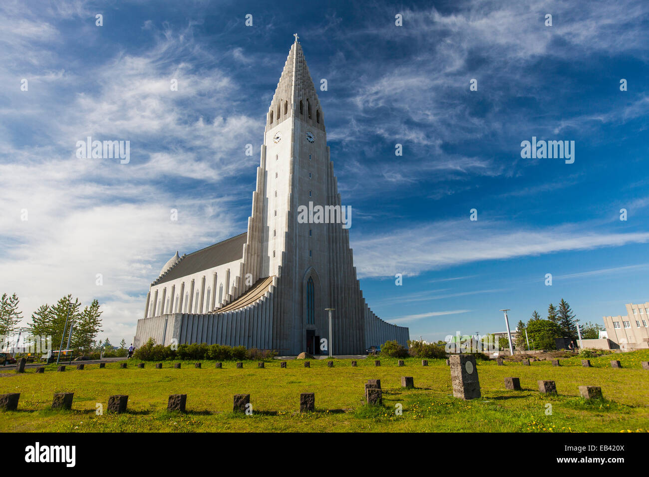 Reykjavik's landmark church, Hallgrímskirkja, Iceland Stock Photo