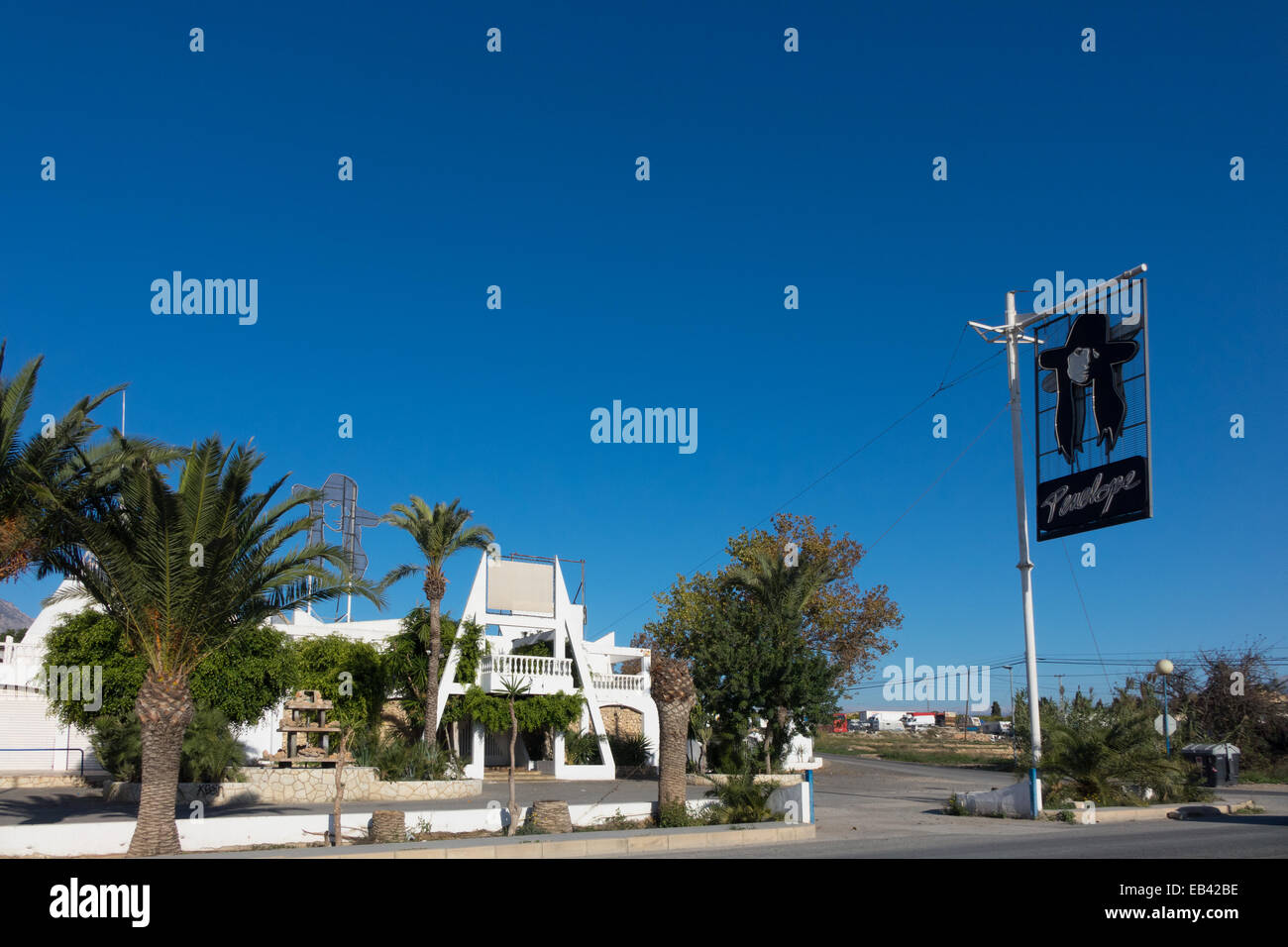 Benidorm, Costa Blanca, Spain, Europe. Penelopes Night Club entrance sign. Stock Photo