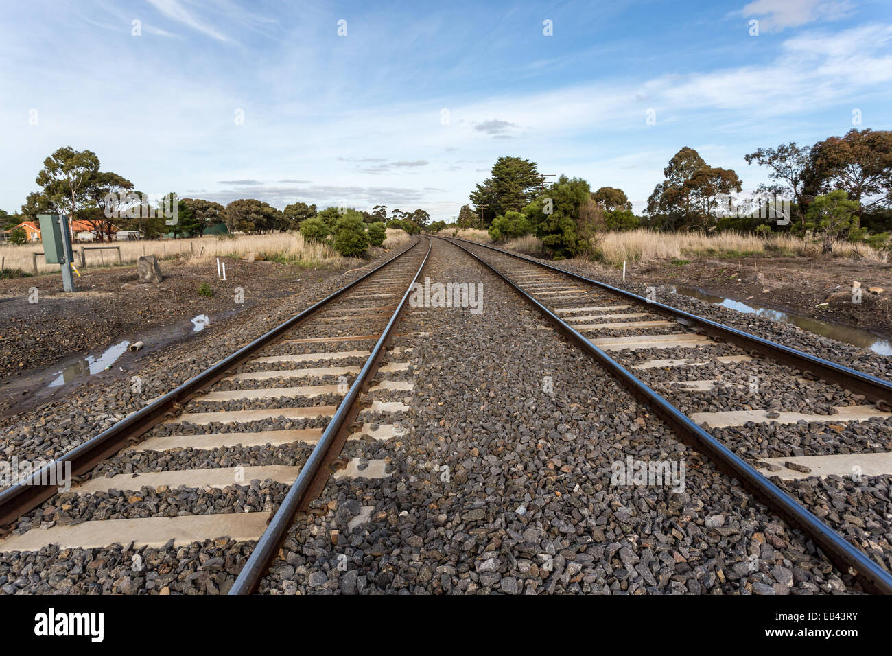 Country railway tracks near Melbourne, Australia Stock Photo Alamy